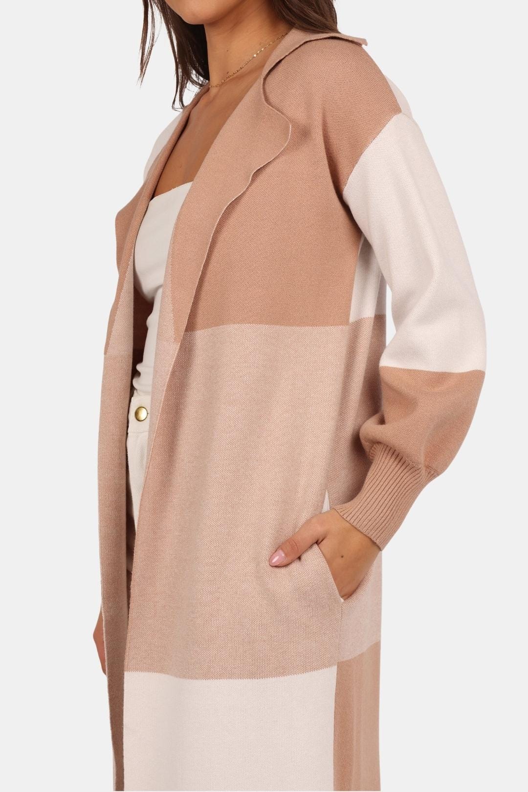 Kaylee – Large Check Long Cardigan