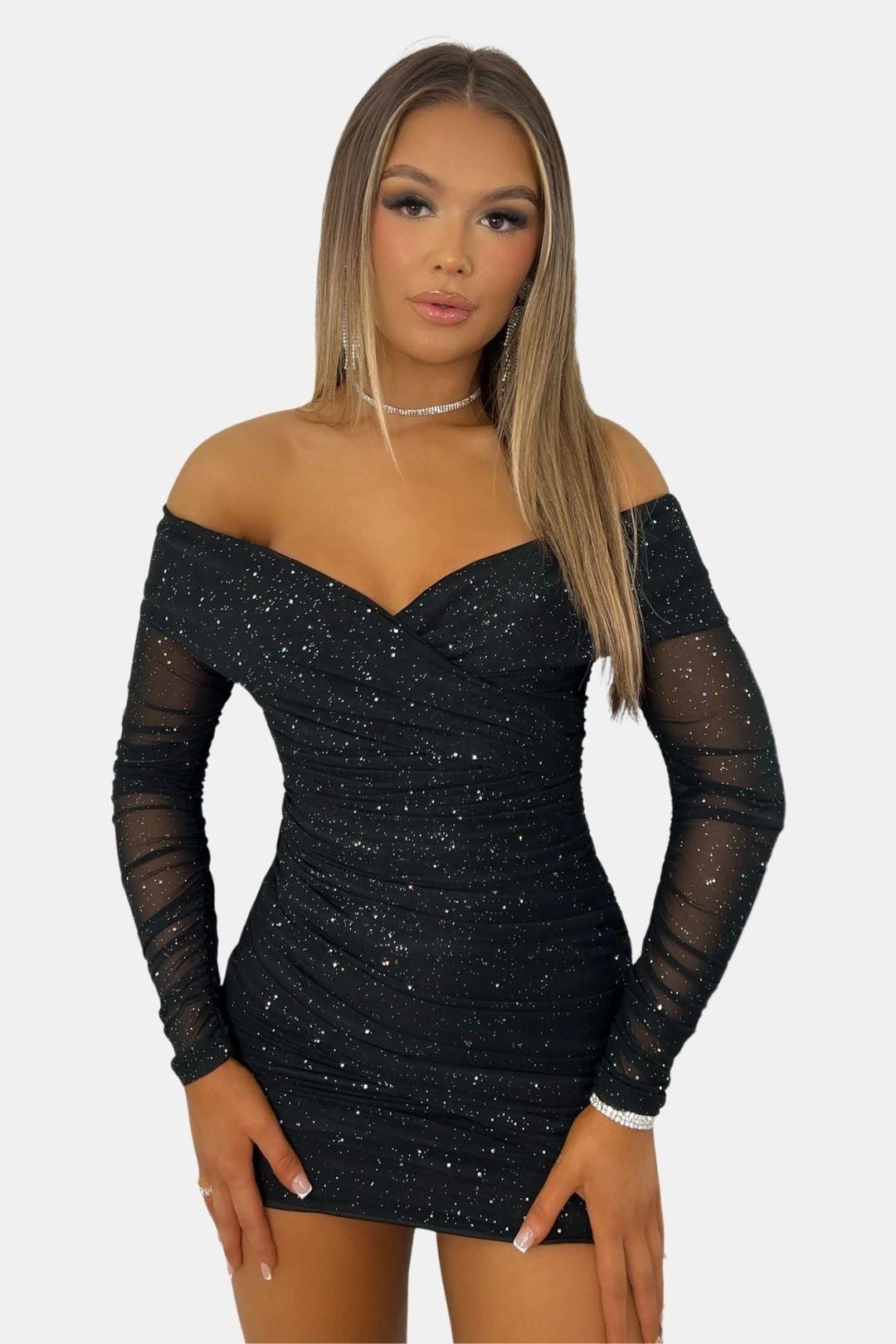 Kira – Sparkle Mesh Mini Dress
