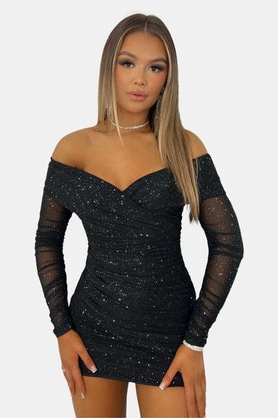 Kira – Sparkle Mesh Mini Dress
