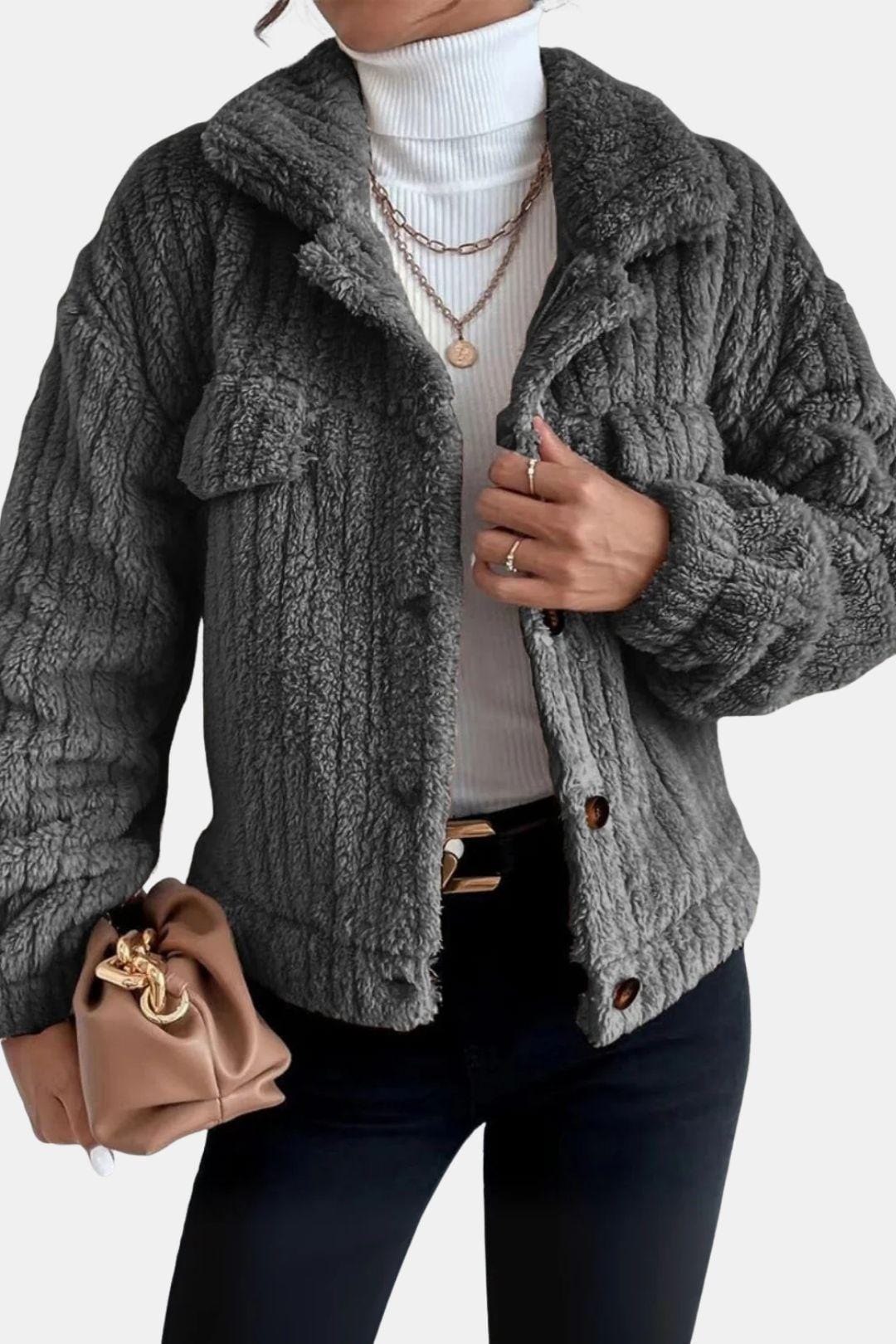 Kitty – Ultra-Soft Winter Jacket with Pearl Buttons