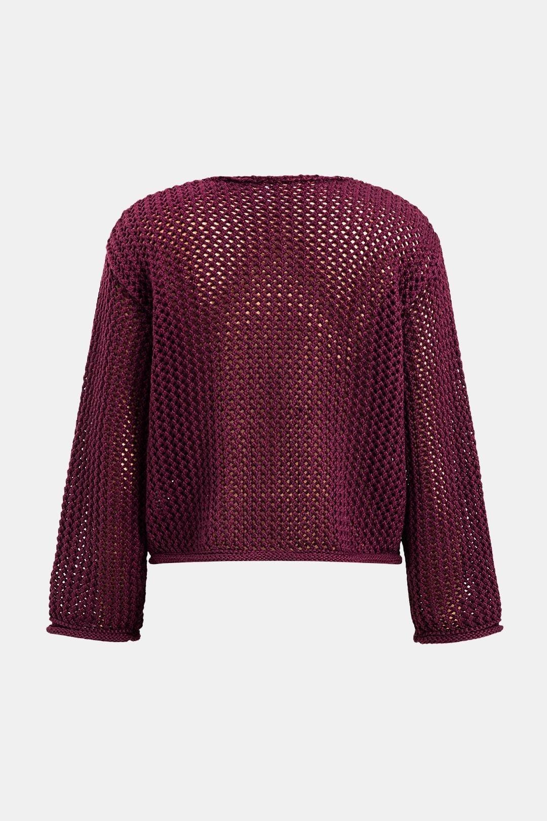 Kristina – Button Round Neck Sweater Cardigan