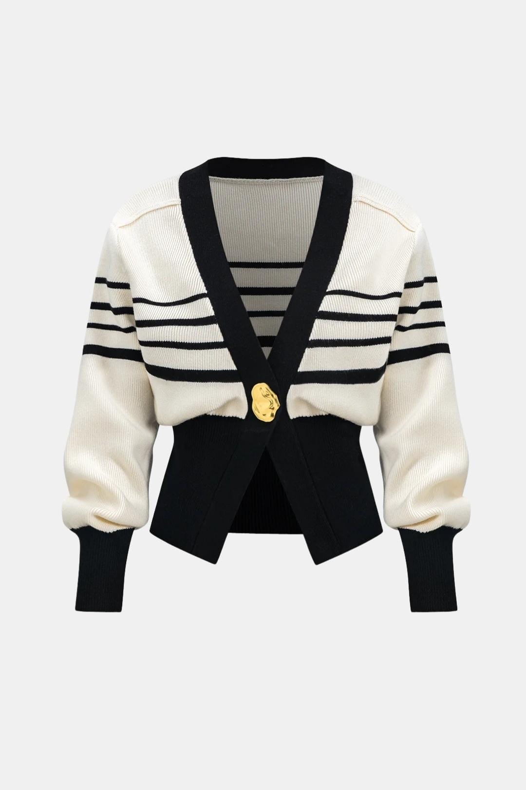 Kylie – Contrast Knit Metallic Button Cardigan
