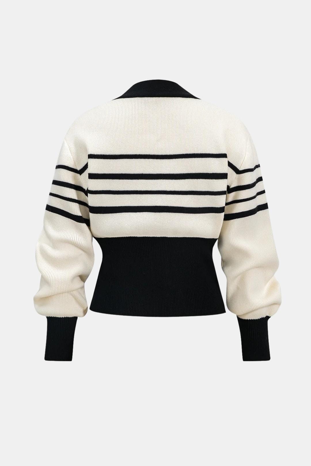 Kylie – Contrast Knit Metallic Button Cardigan