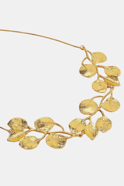 Layla – Gold Textured Ginkgo Leaf Necklace