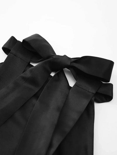 Leila – Flared Skirt Mini Dress in Black