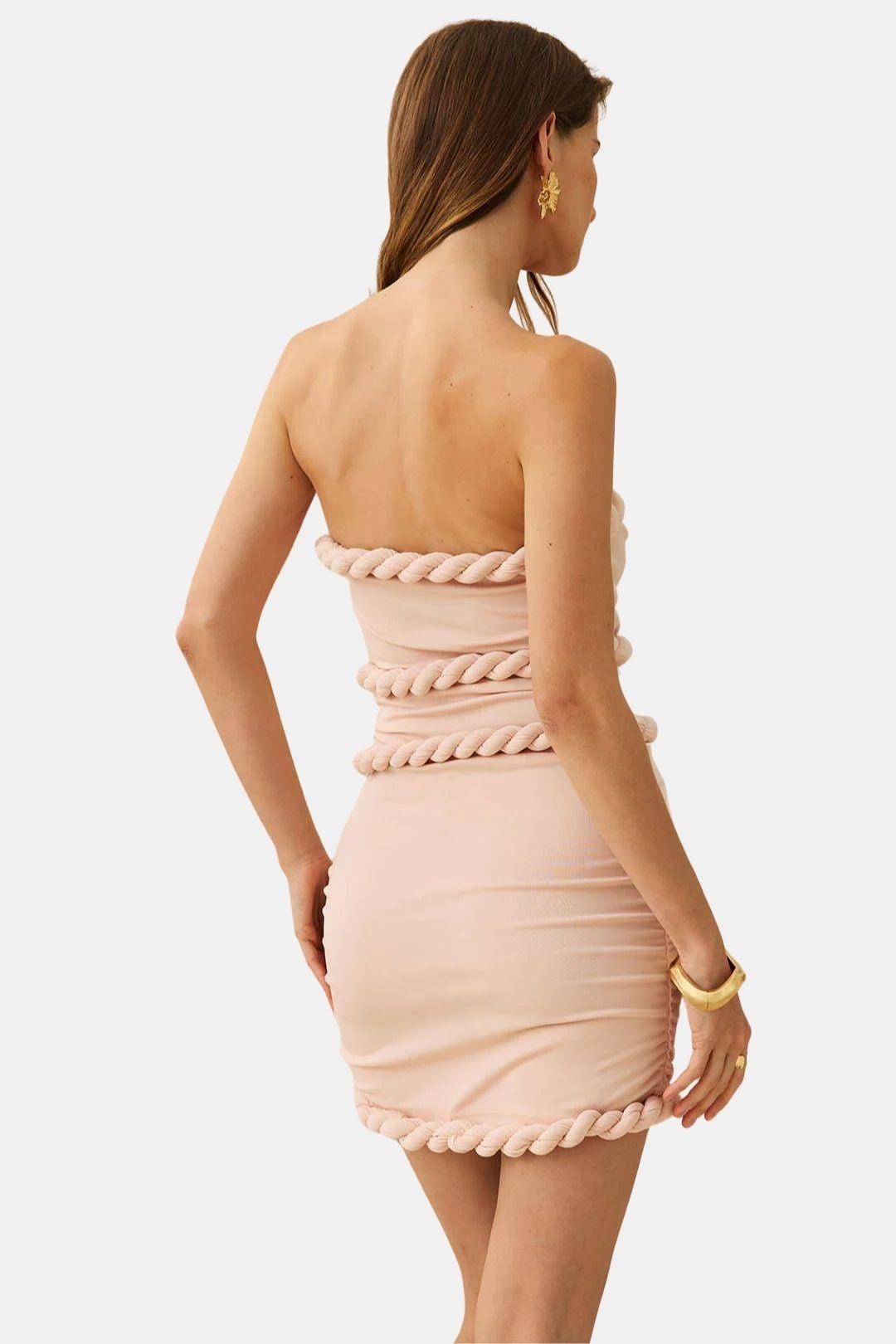 Leni – Twist Knot Strapless Sleeveless Mini Dress