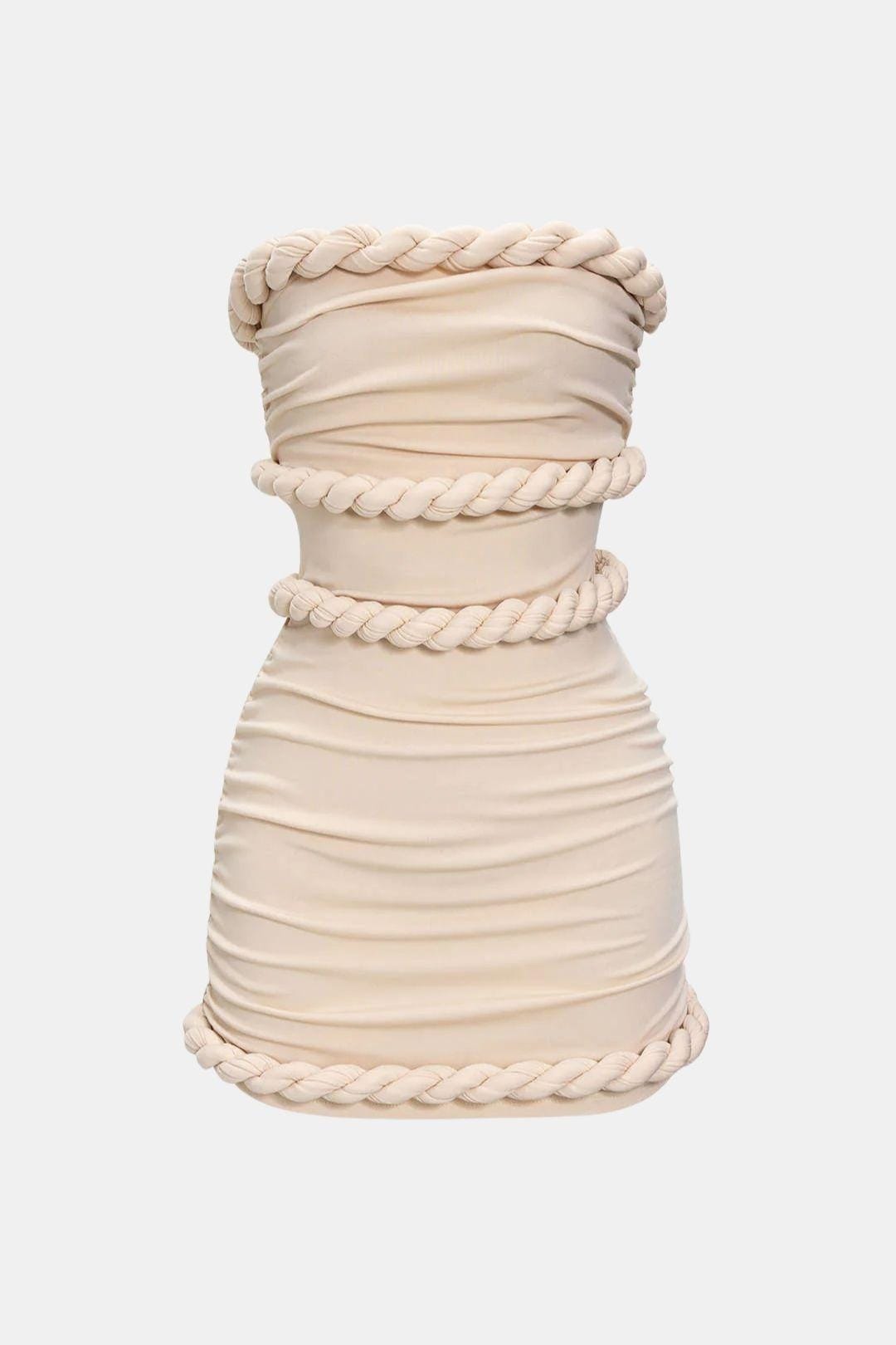 Leni – Twist Knot Strapless Sleeveless Mini Dress