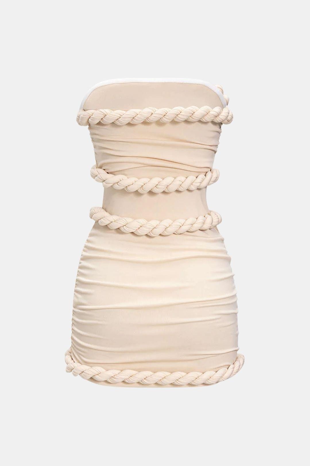 Leni – Twist Knot Strapless Sleeveless Mini Dress