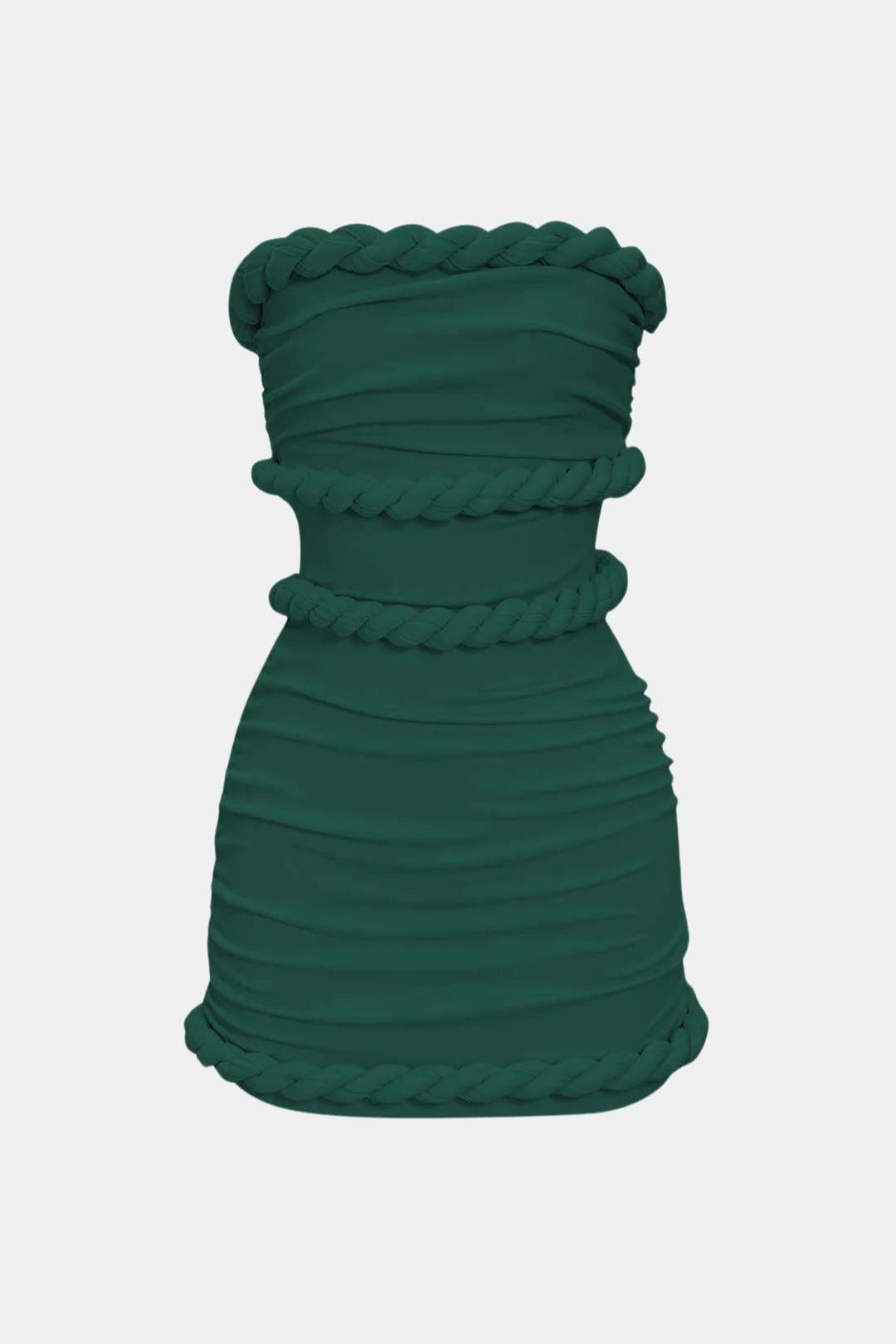 Leni – Twist Knot Strapless Sleeveless Mini Dress