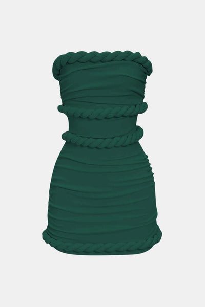 Leni – Twist Knot Strapless Sleeveless Mini Dress