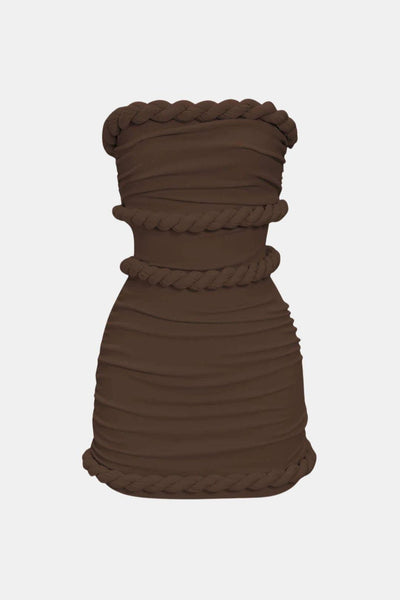 Leni – Twist Knot Strapless Sleeveless Mini Dress