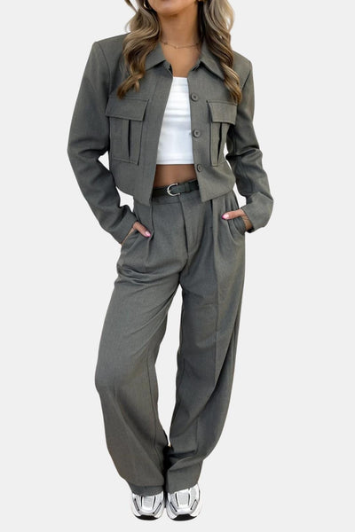 Lilah – Structured Cropped Tailored Jacket