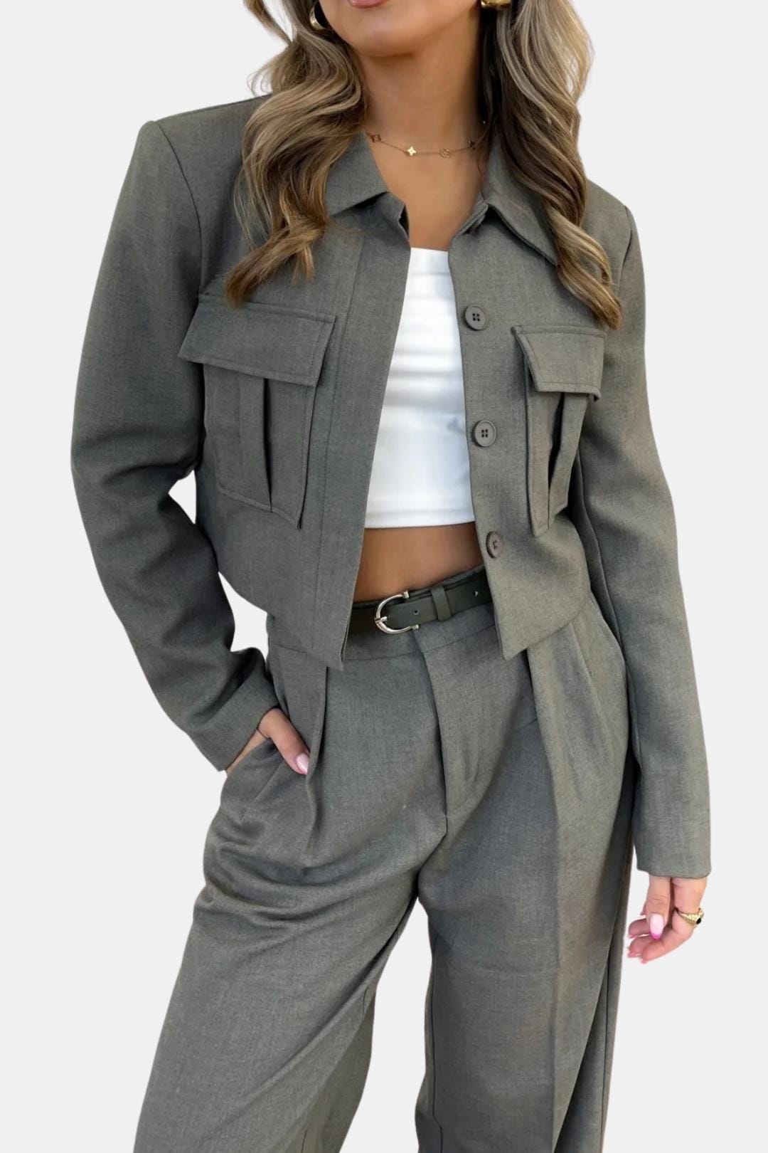 Lilah – Structured Cropped Tailored Jacket