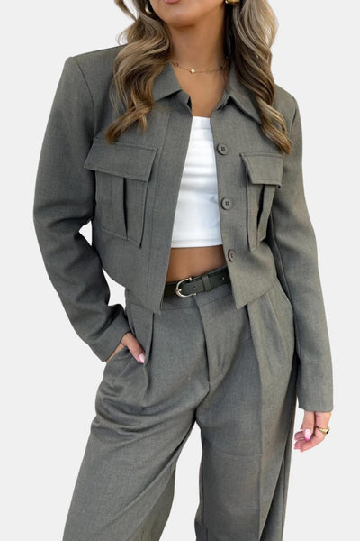 Lilah – Structured Cropped Tailored Jacket