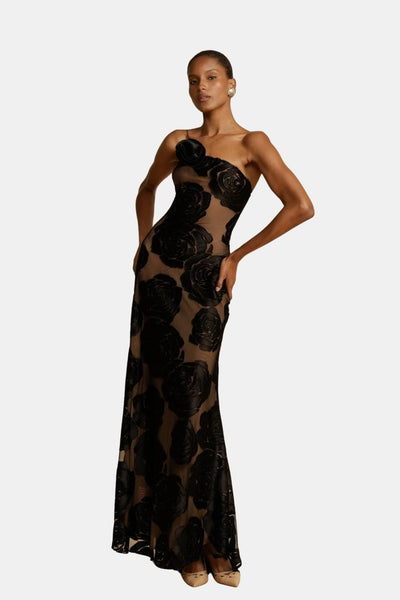 Lindsay – One-Shoulder Floral Maxi Dress