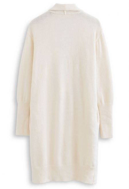 Nereida - Waterfall Longline Knit Cardigan in Cream