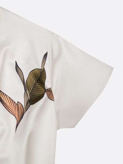 Mirea – V-Neck Urban Leaf Midi Dress