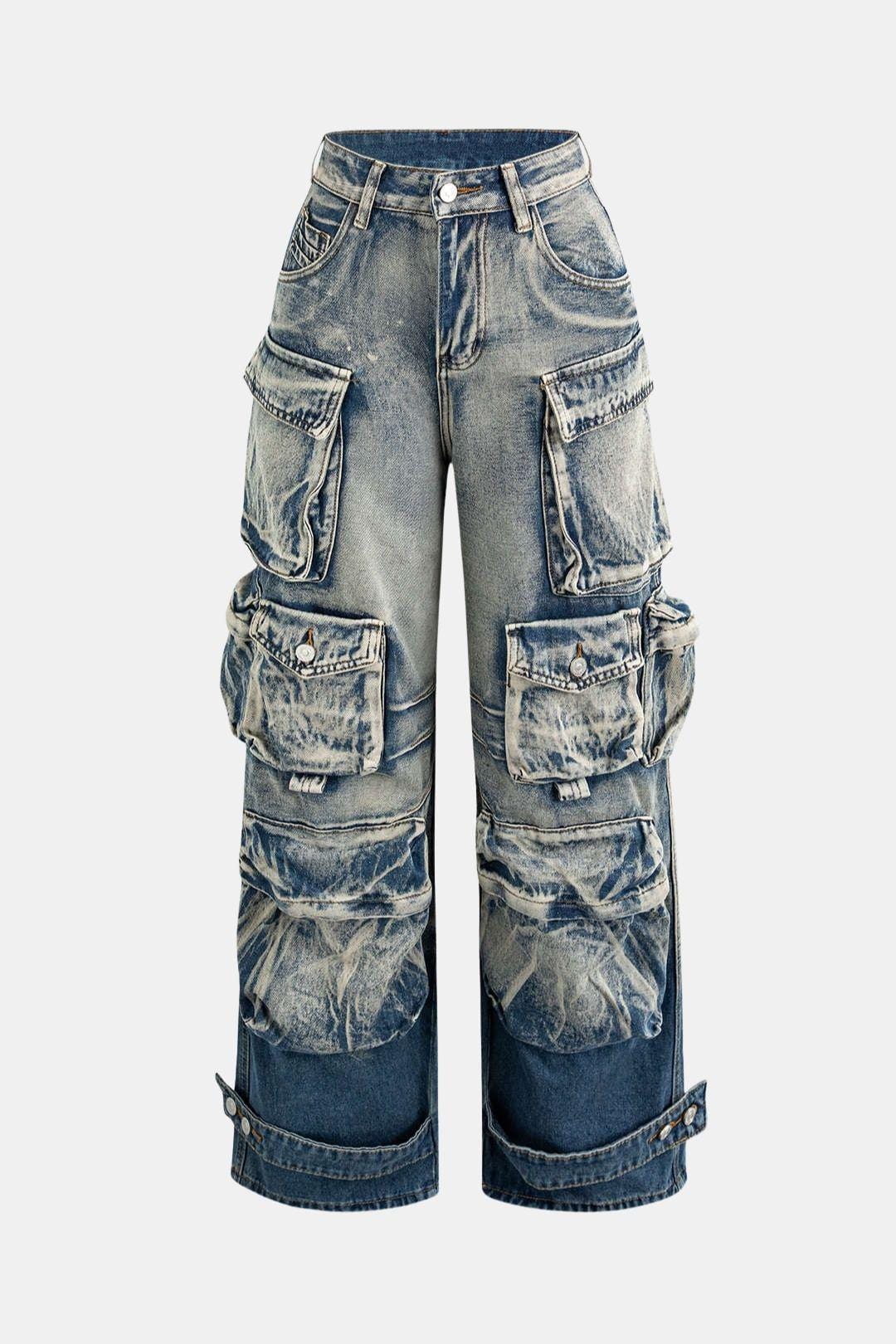Livy – Ombre Multi Pocket Wide Leg Cargo Jeans