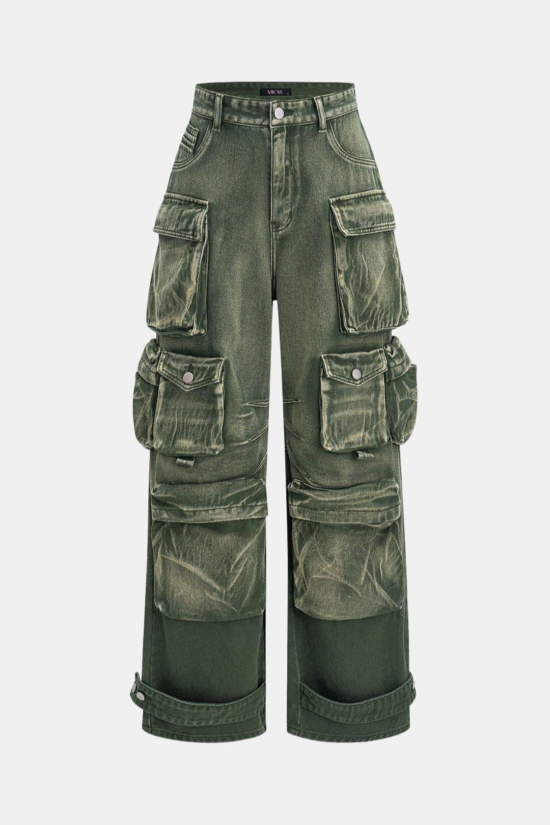 Livy – Ombre Multi Pocket Wide Leg Cargo Jeans
