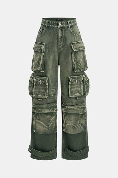 Livy – Ombre Multi Pocket Wide Leg Cargo Jeans