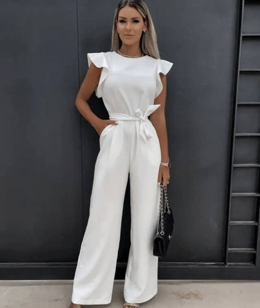 Lumara – Belted Short Sleeve Jumpsuit