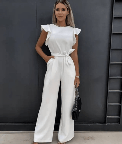Lumara – Belted Short Sleeve Jumpsuit