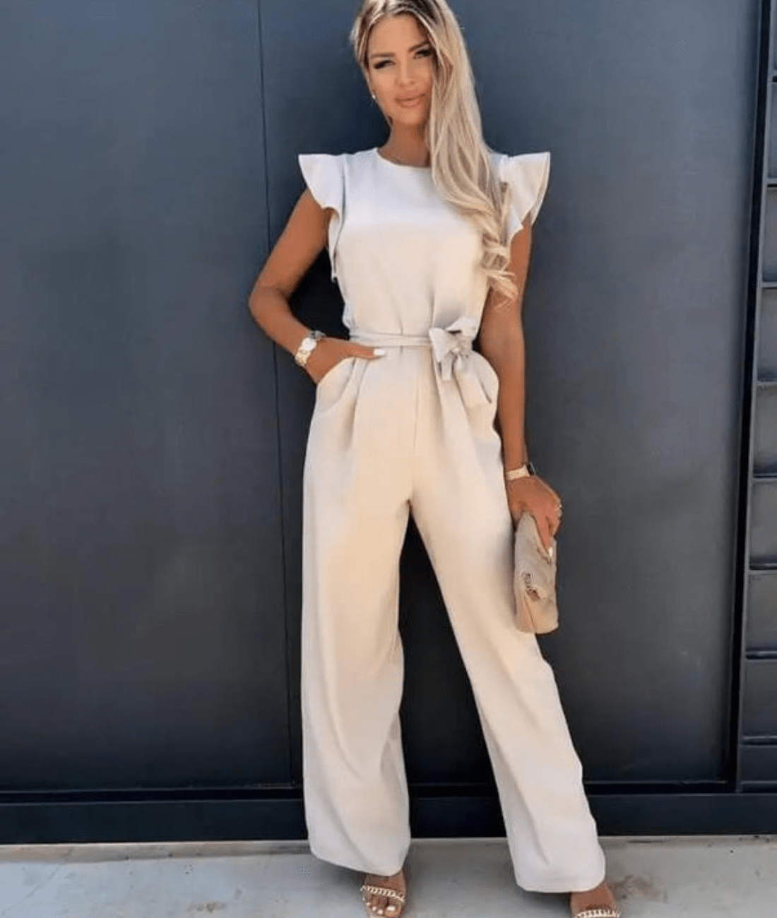Lumara – Belted Short Sleeve Jumpsuit