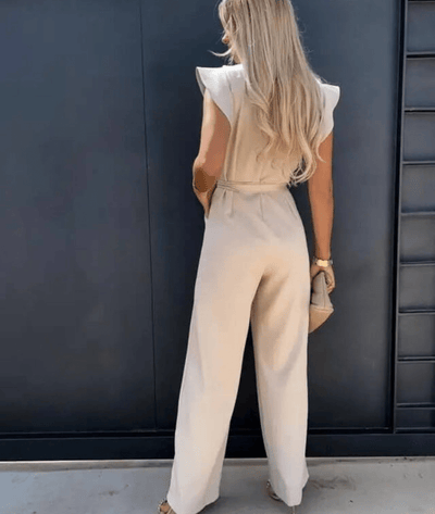 Lumara – Belted Short Sleeve Jumpsuit