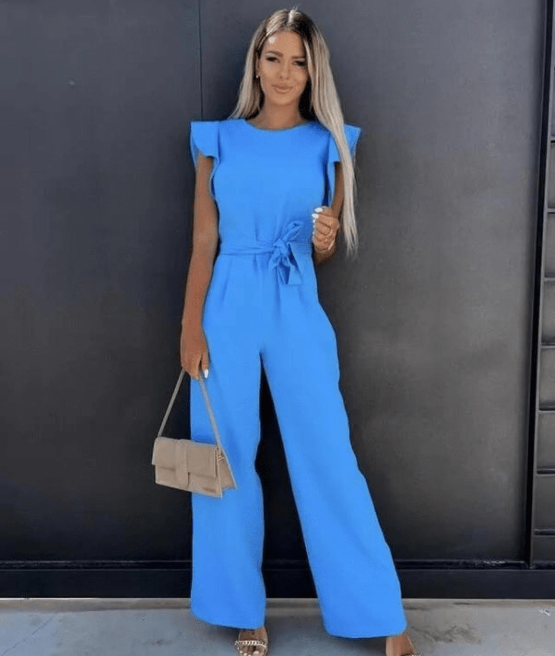 Lumara – Belted Short Sleeve Jumpsuit