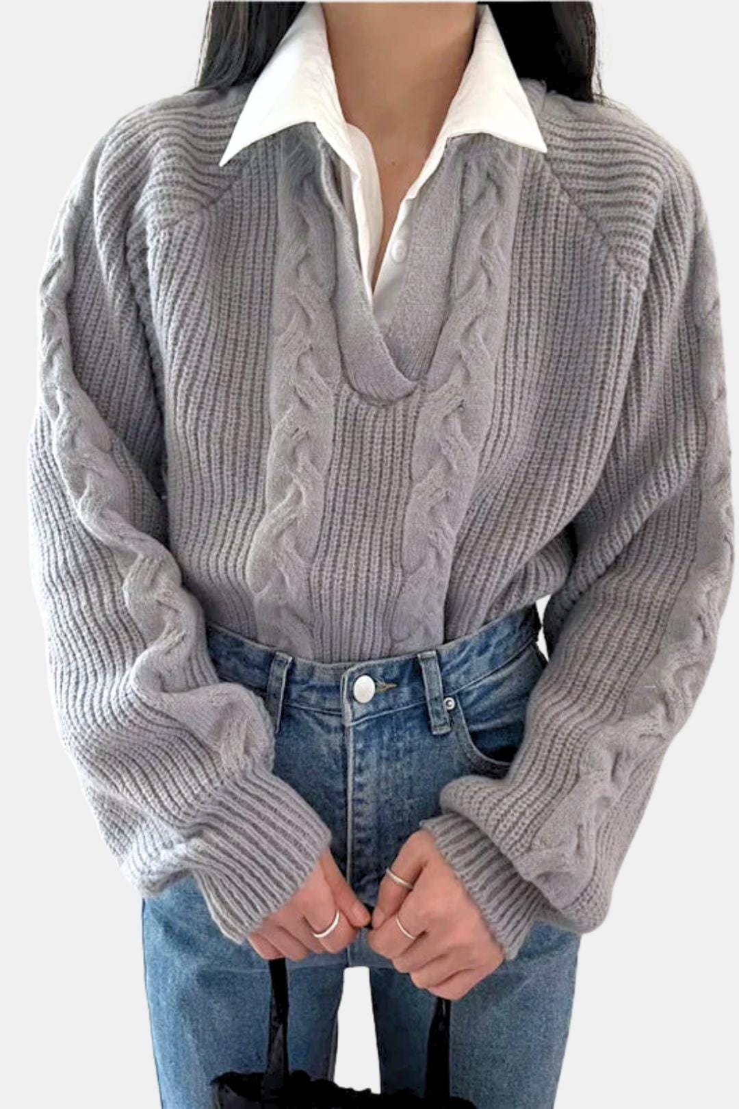 Marcella – 2 in 1 Twist Polo Sweater