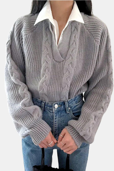 Marcella – 2 in 1 Twist Polo Sweater