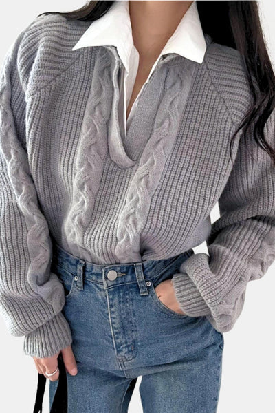 Marcella – 2 in 1 Twist Polo Sweater