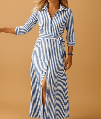 Marevia – Button-Down Belted Maxi Dress