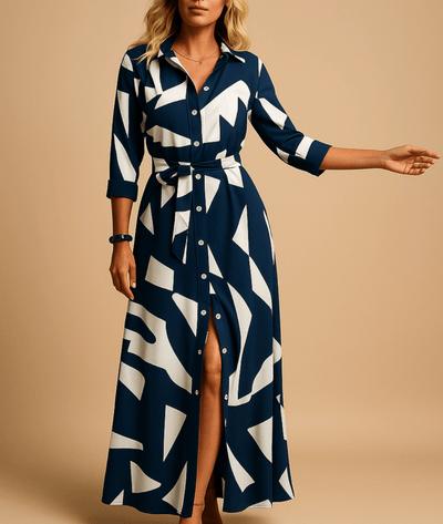 Marevia – Button-Down Belted Maxi Dress