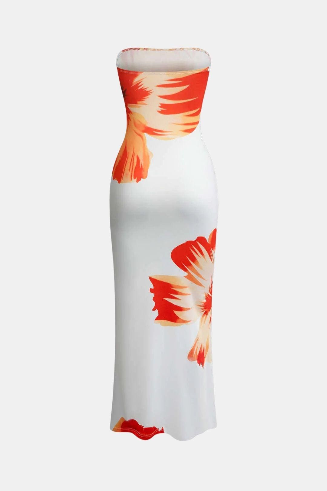 Margarette – Floral Strapless Midi Dress