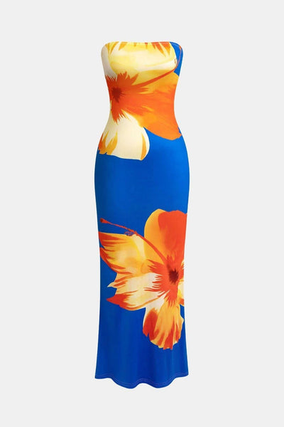 Margarette – Floral Strapless Midi Dress