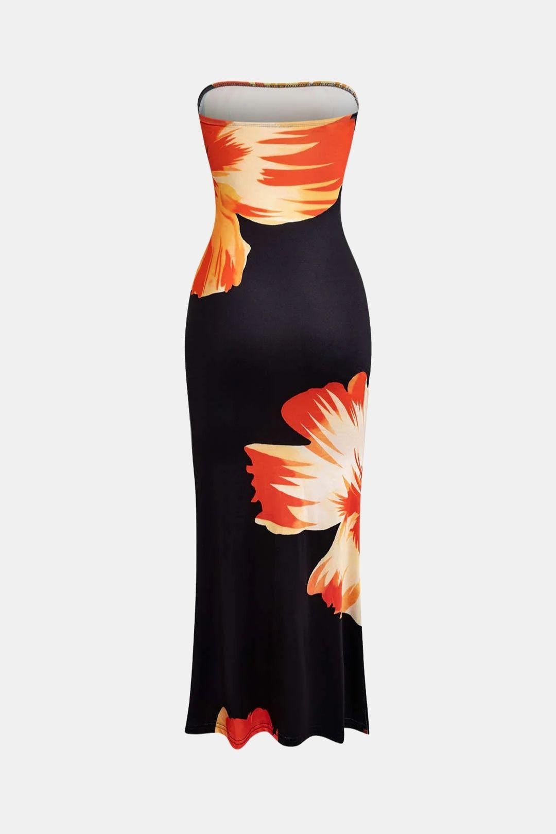 Margarette – Floral Strapless Midi Dress