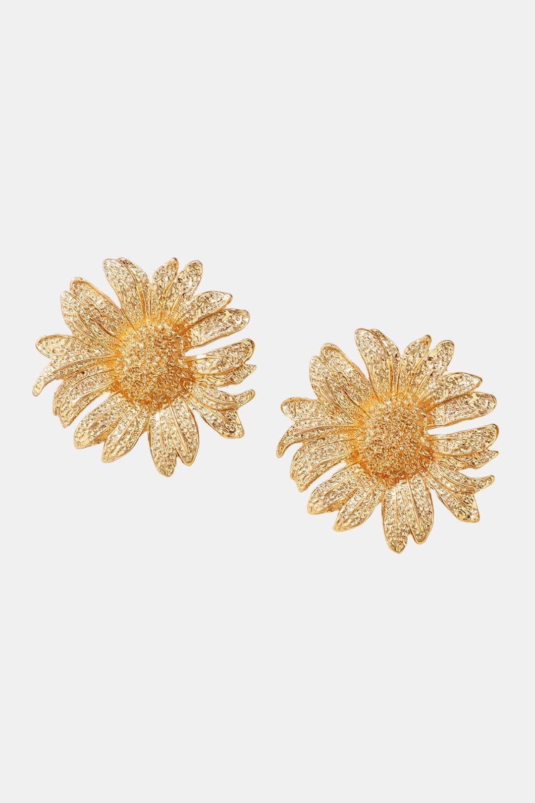 Maria – Vintage Gold Sunflower Drop Earrings