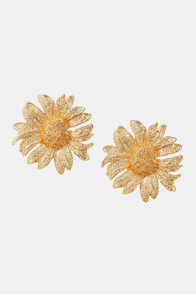 Maria – Vintage Gold Sunflower Drop Earrings