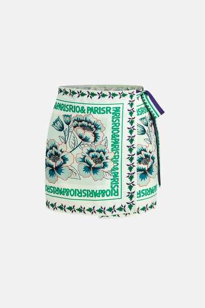Marisella – Vacation Print Asymmetrical Mini Skirt