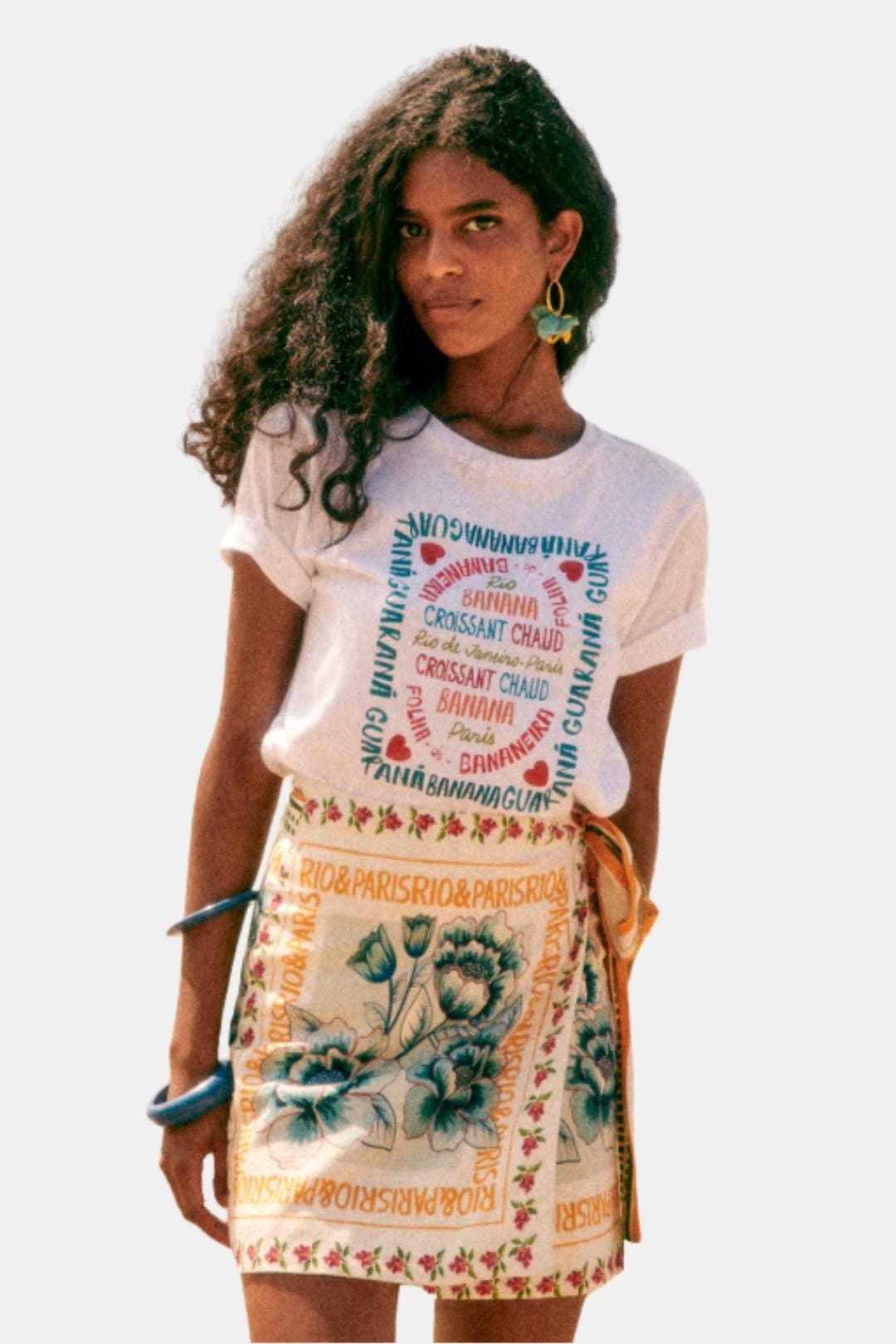 Marisella – Vacation Print Asymmetrical Mini Skirt