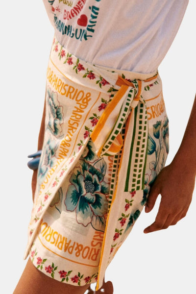 Marisella – Vacation Print Asymmetrical Mini Skirt