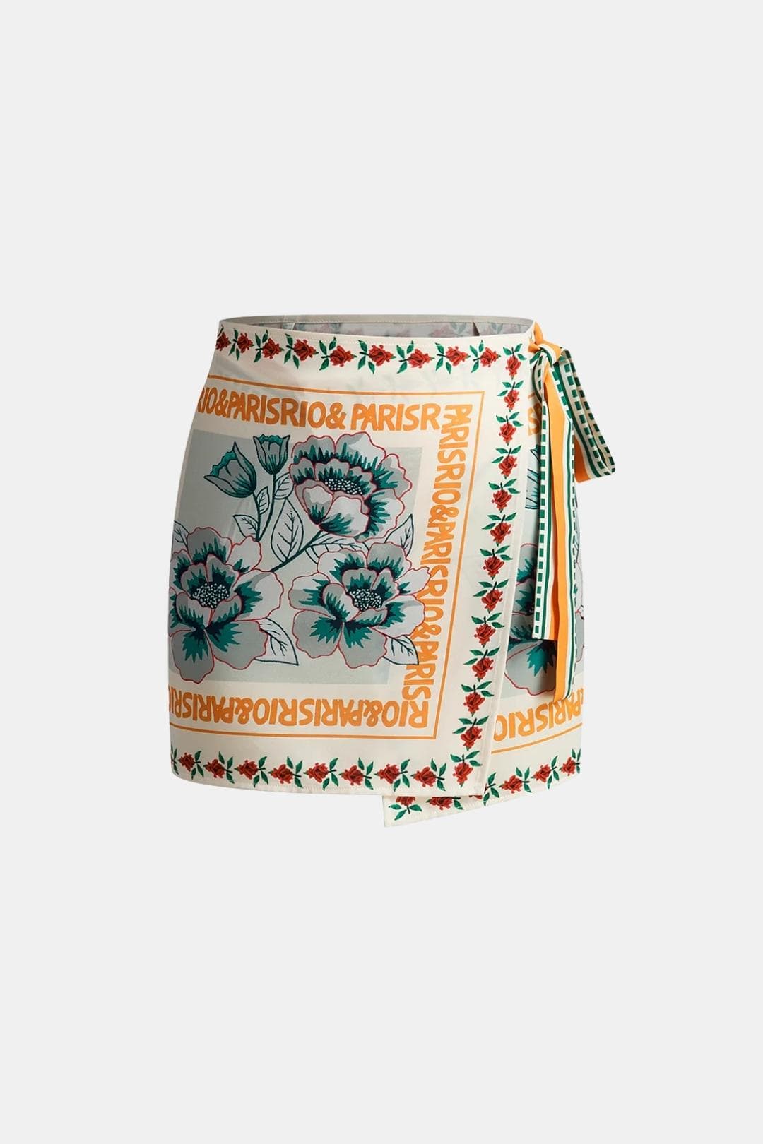 Marisella – Vacation Print Asymmetrical Mini Skirt