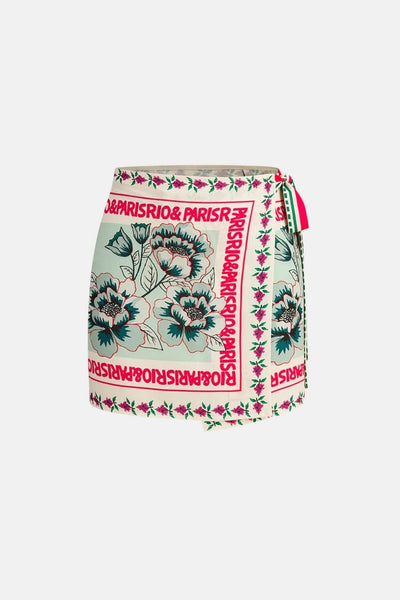 Marisella – Vacation Print Asymmetrical Mini Skirt