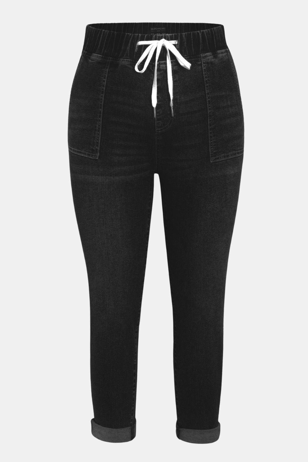 Marisol – Drawstring Jeans Dark Wash