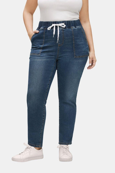 Marisol – Drawstring Jeans Dark Wash