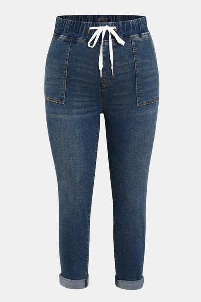 Marisol – Drawstring Jeans Dark Wash