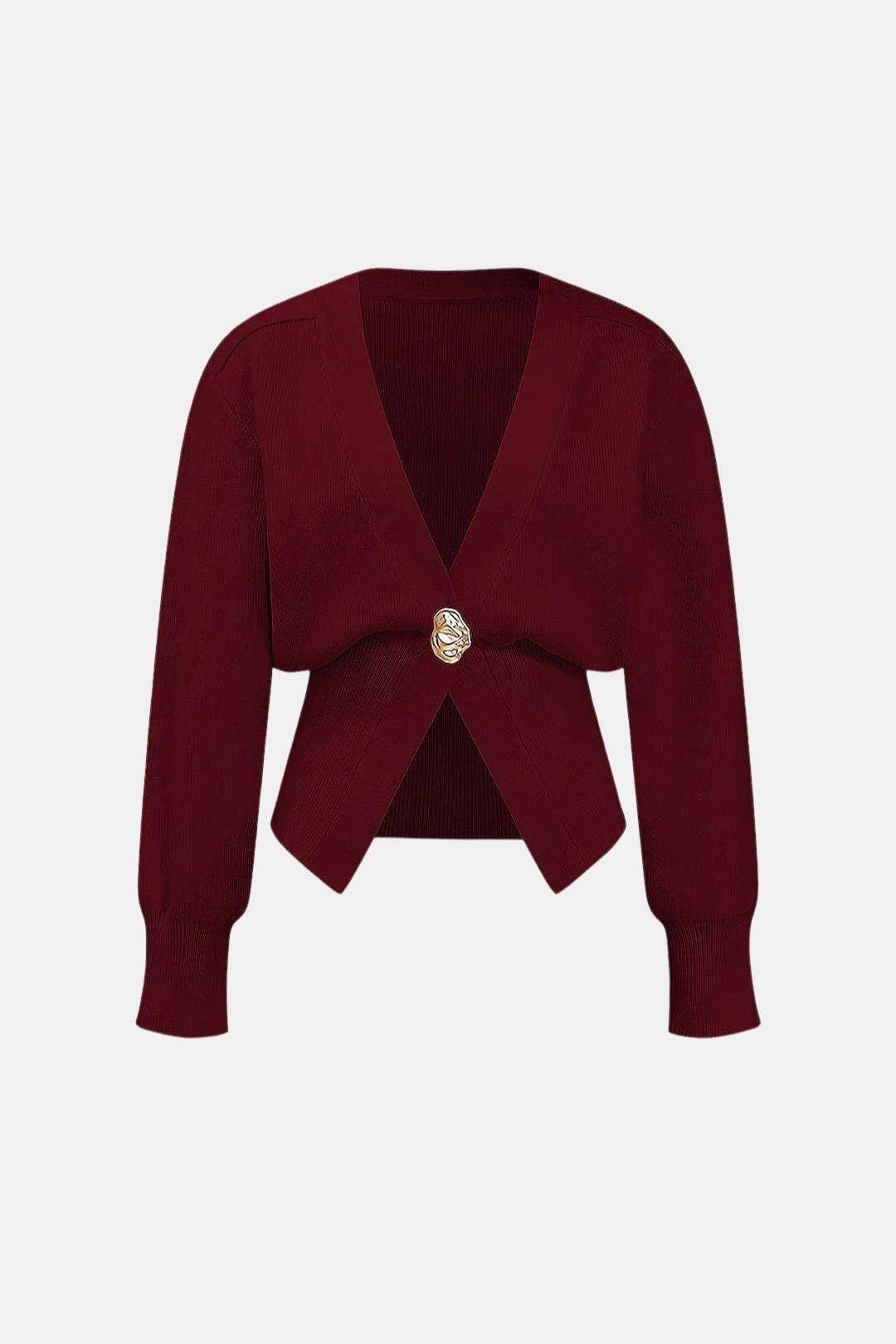 Marta - V-Neck Knit Sweater Cardigan