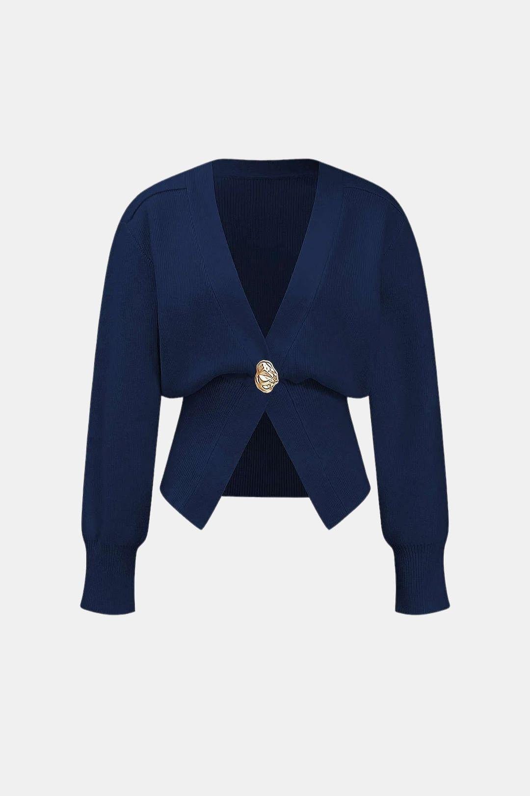 Marta - V-Neck Knit Sweater Cardigan