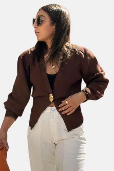 Marta - V-Neck Knit Sweater Cardigan